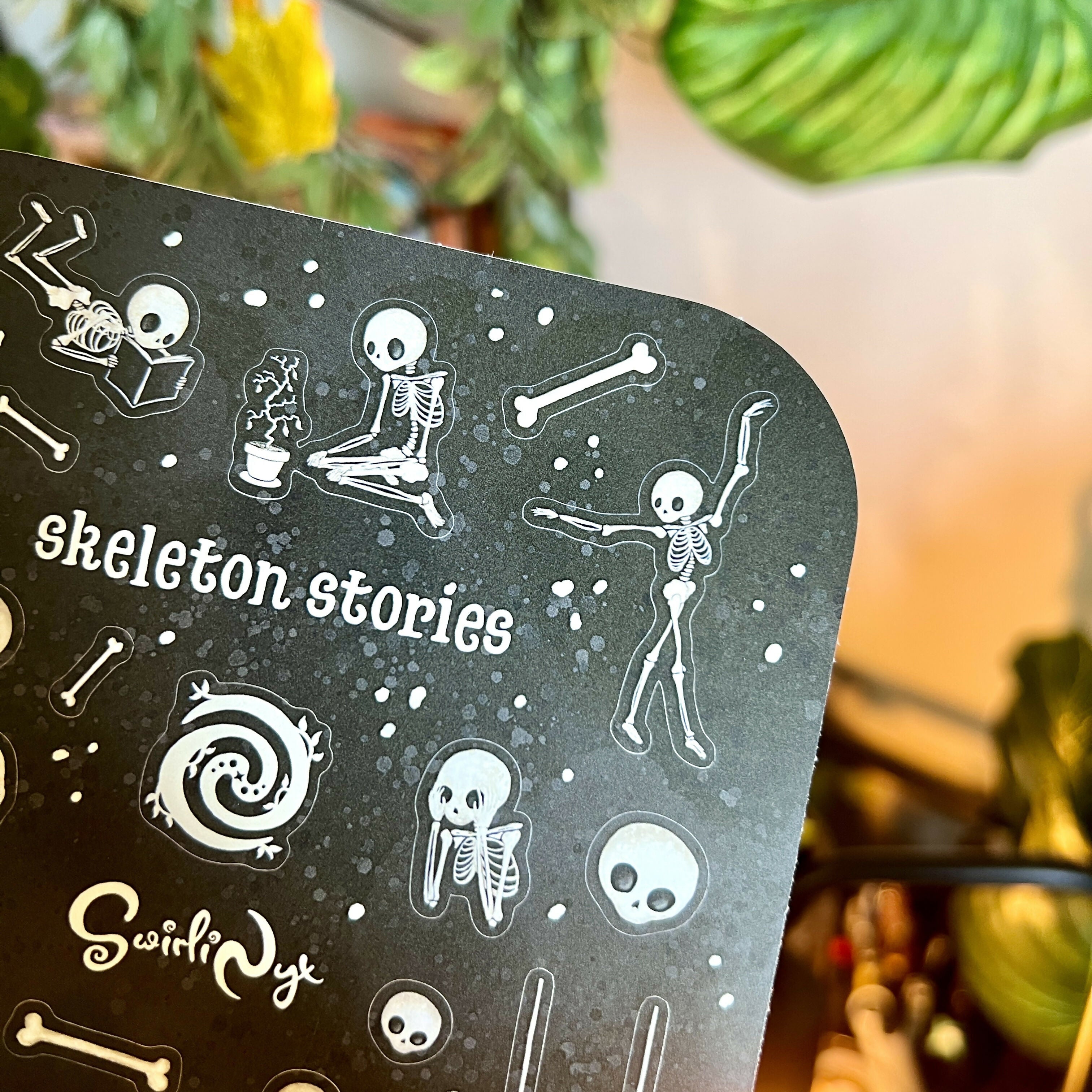 Skeleton Stories White Sticker Sheet