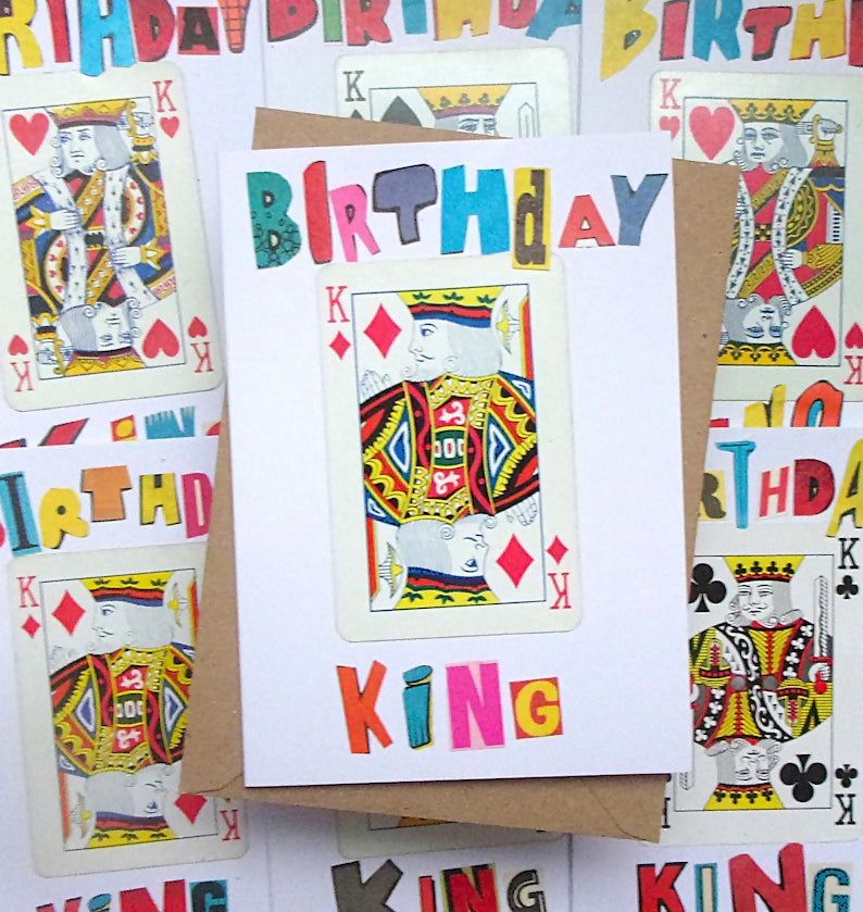 Birthday King Upcycled Birthday Card