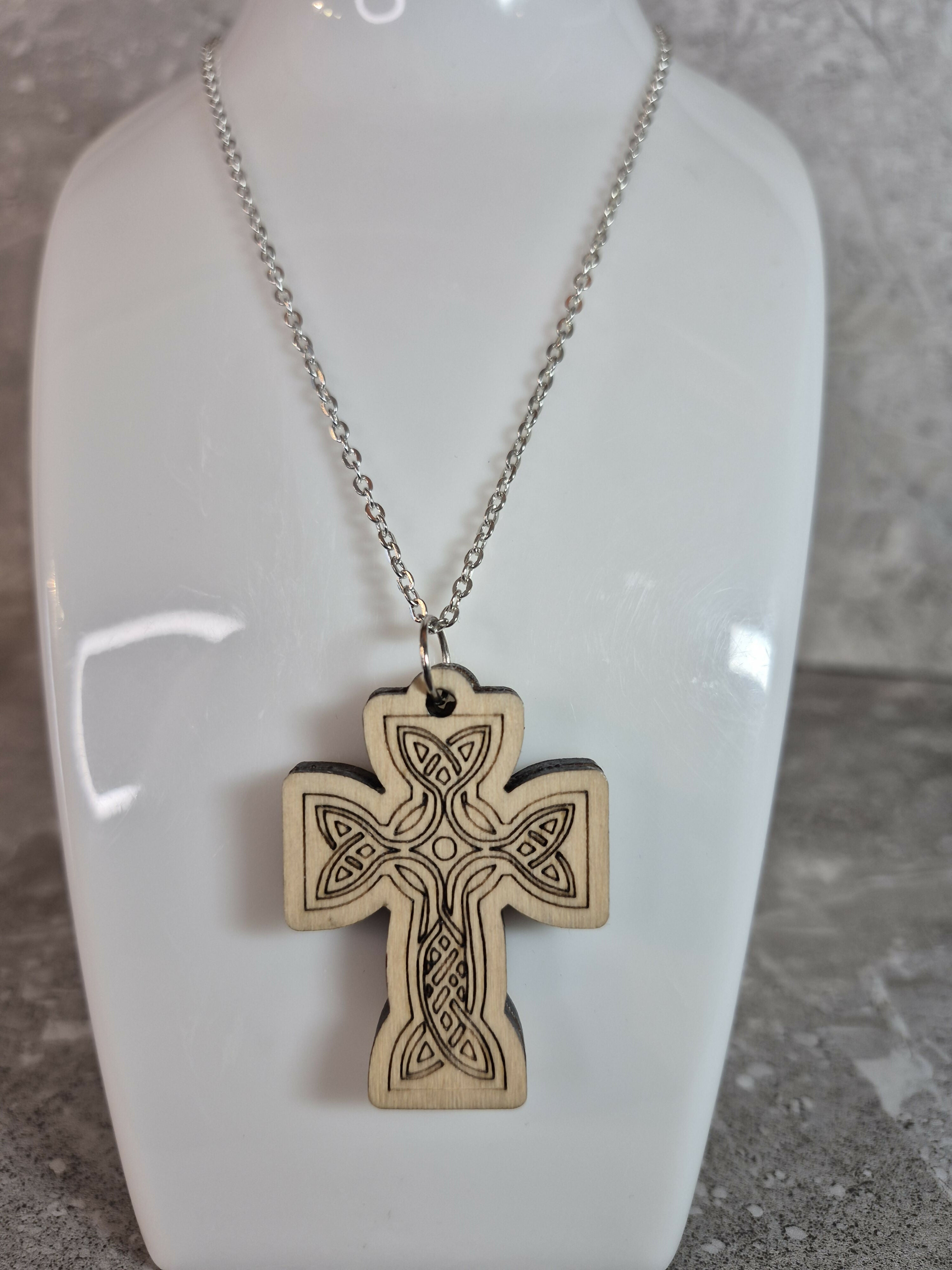 Handcrafted and Engraved Celtic Cross Pendant