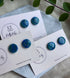 Blue and Gold Fleck Round Polymer Clay Studs