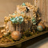 Floral Arrangement on Metal Centerpiece Tray