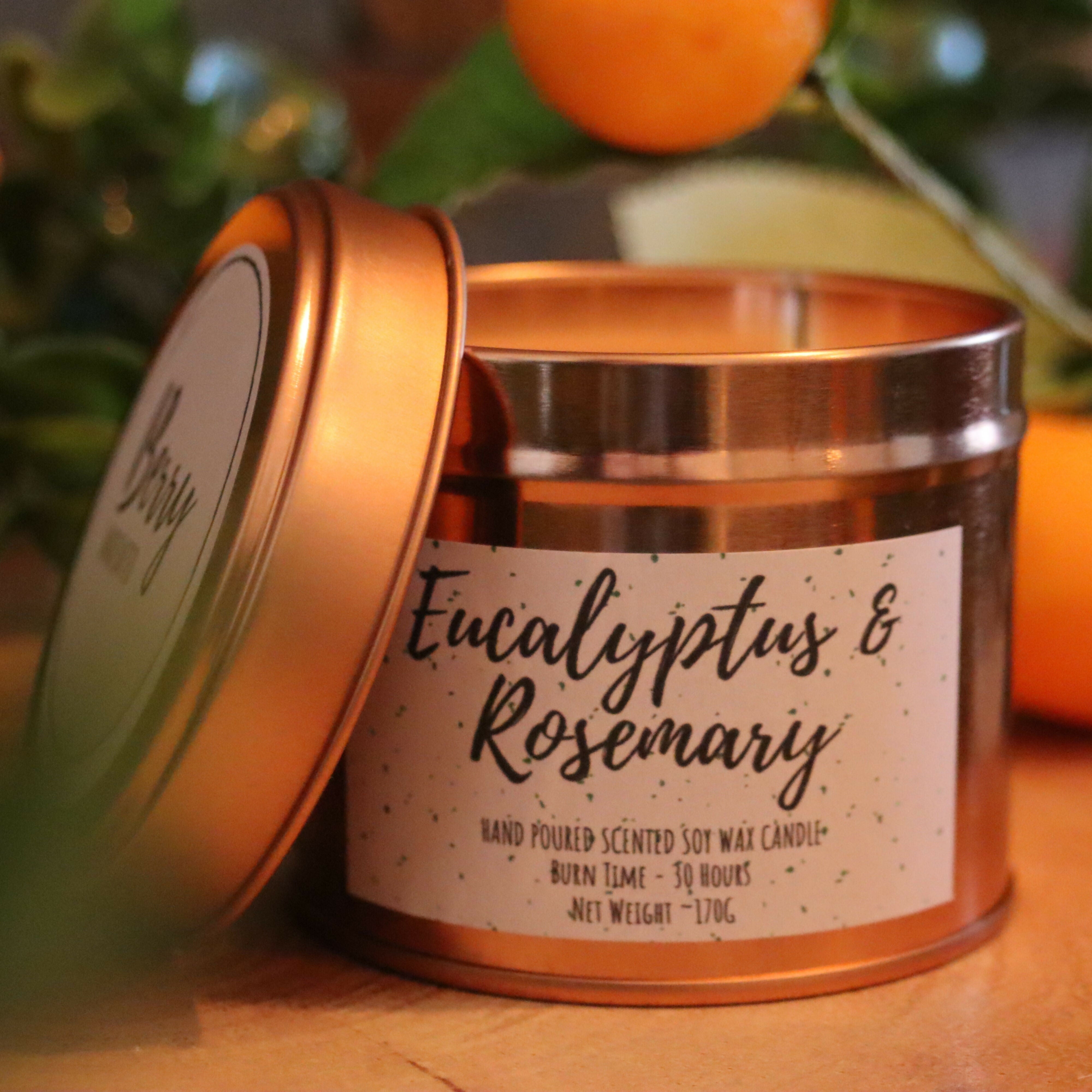 Hand Poured Soy Wax Candle - Eucalyptus & Rosemary