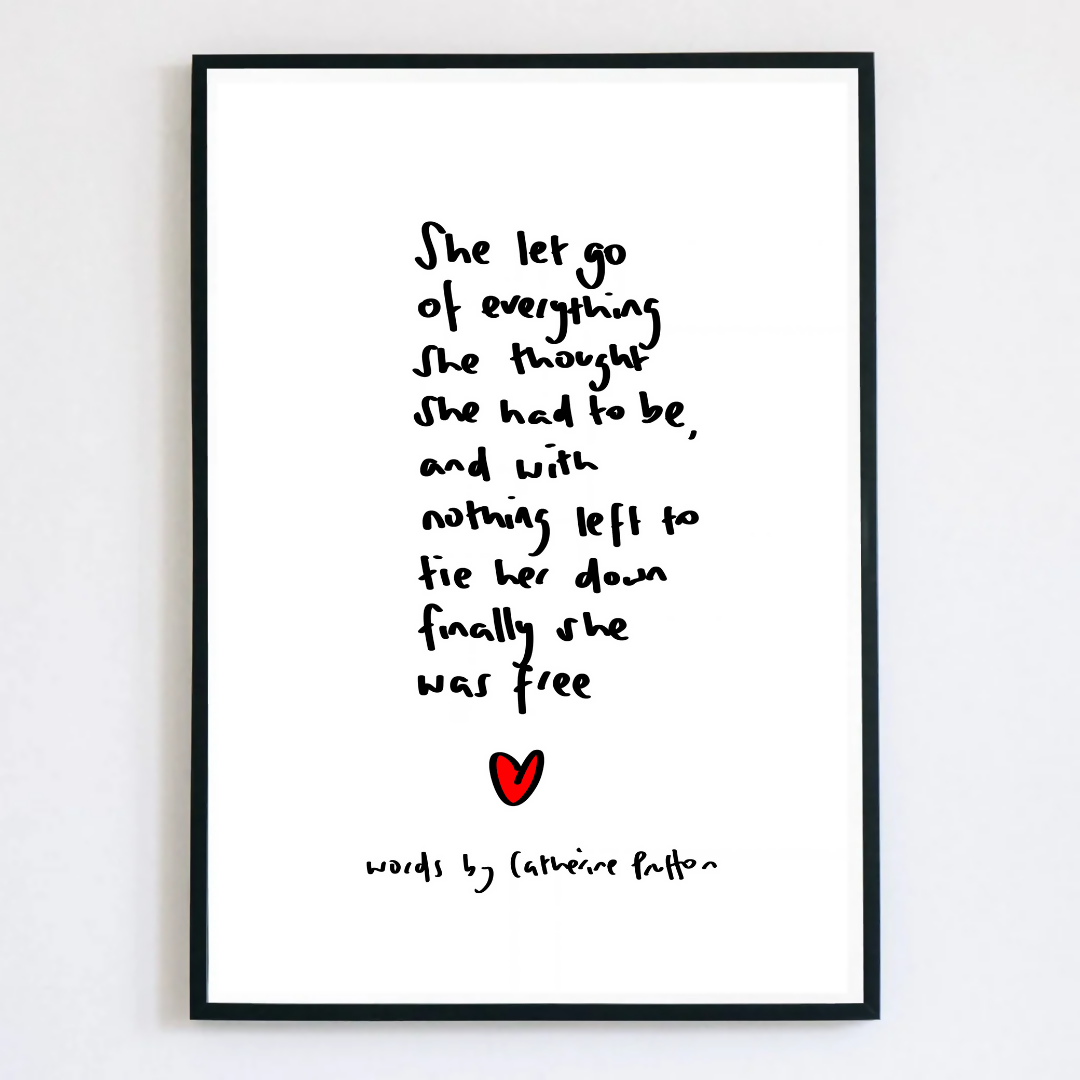She Let Go Poem Print