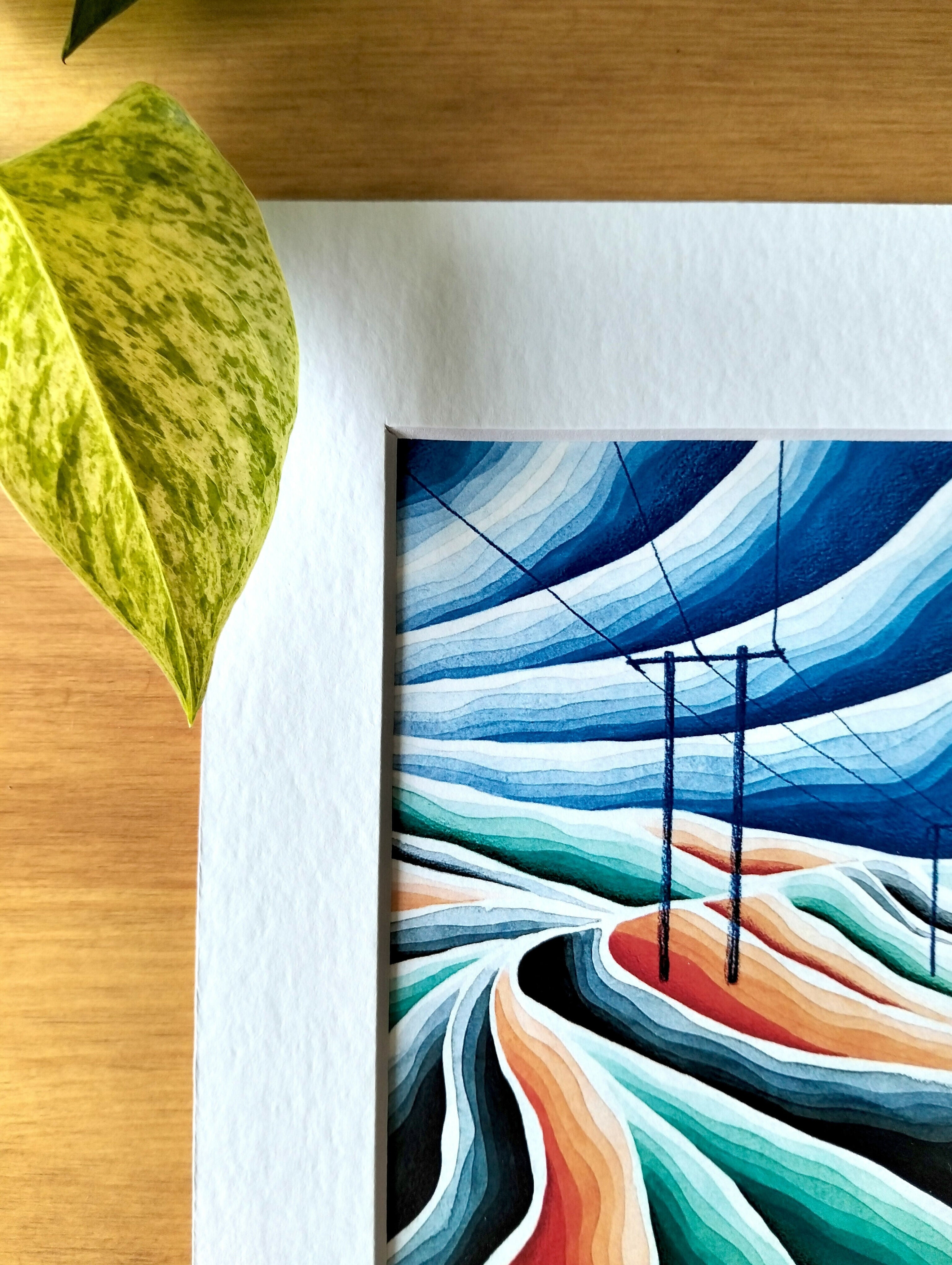 Signed Abstract Landscape Art Print | Brecon Beacons Watercolour