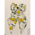 Cream Lemon Print Hair Bow with Barrette Clip