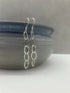 Hammered Oval Link Chain Silver Earrings