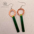 Green Acrylic Bar & Hand-Hammered CGreen Acrylic Bar & Hand-Hammered Copper Earringsopper Earrings