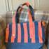 Unique Handcrafted Striped Denim Large Tote Bag Handbag Made From Upcycled Jeans