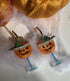 Creepy Halloween Pumpkin Cocktail Earrings