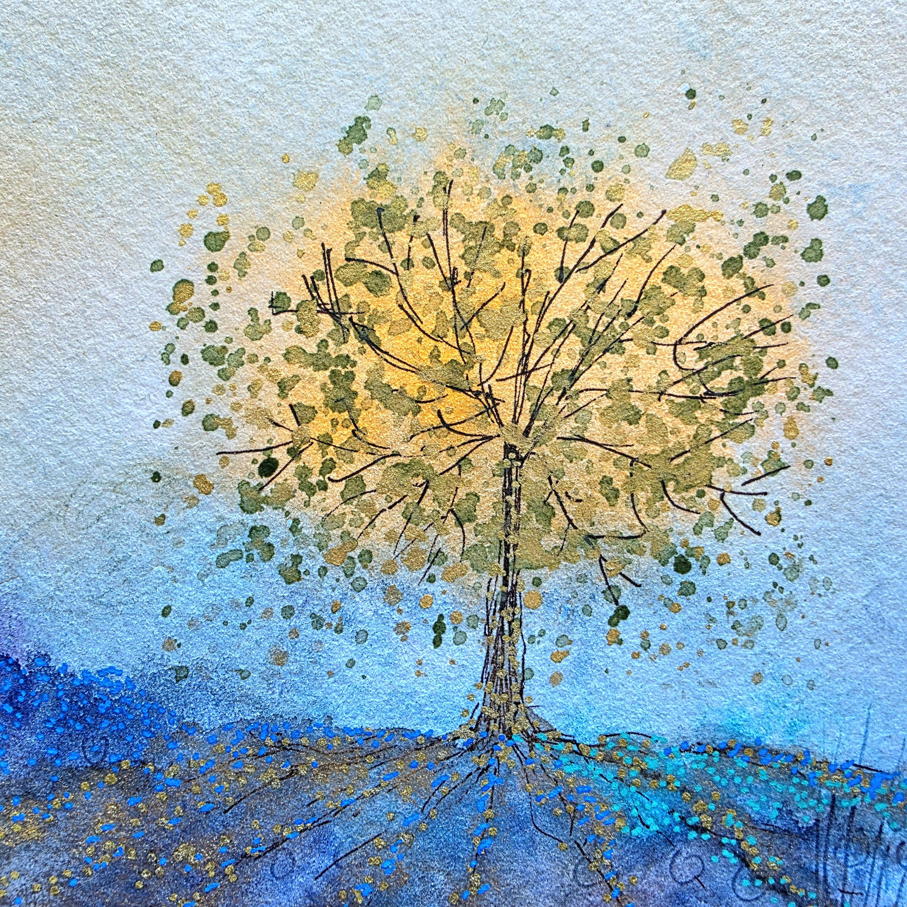 'Riverside' Original Mixed Media Painting