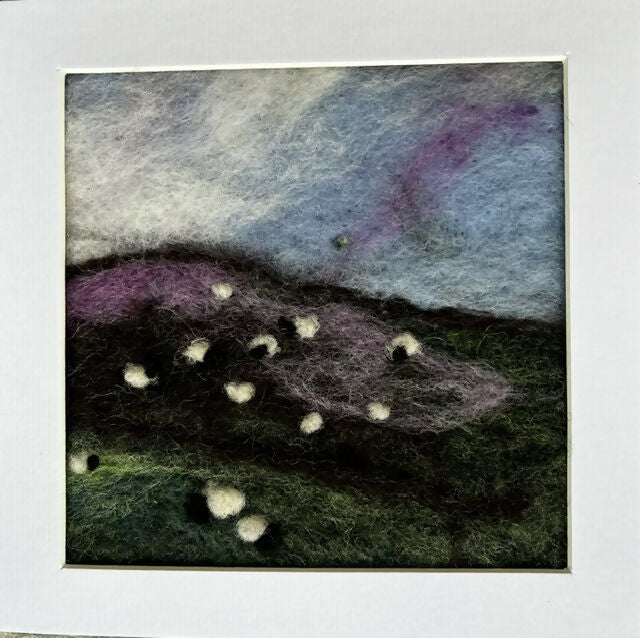 Miniature Dales Landscapes made from Yorkshire Wool with Sheep