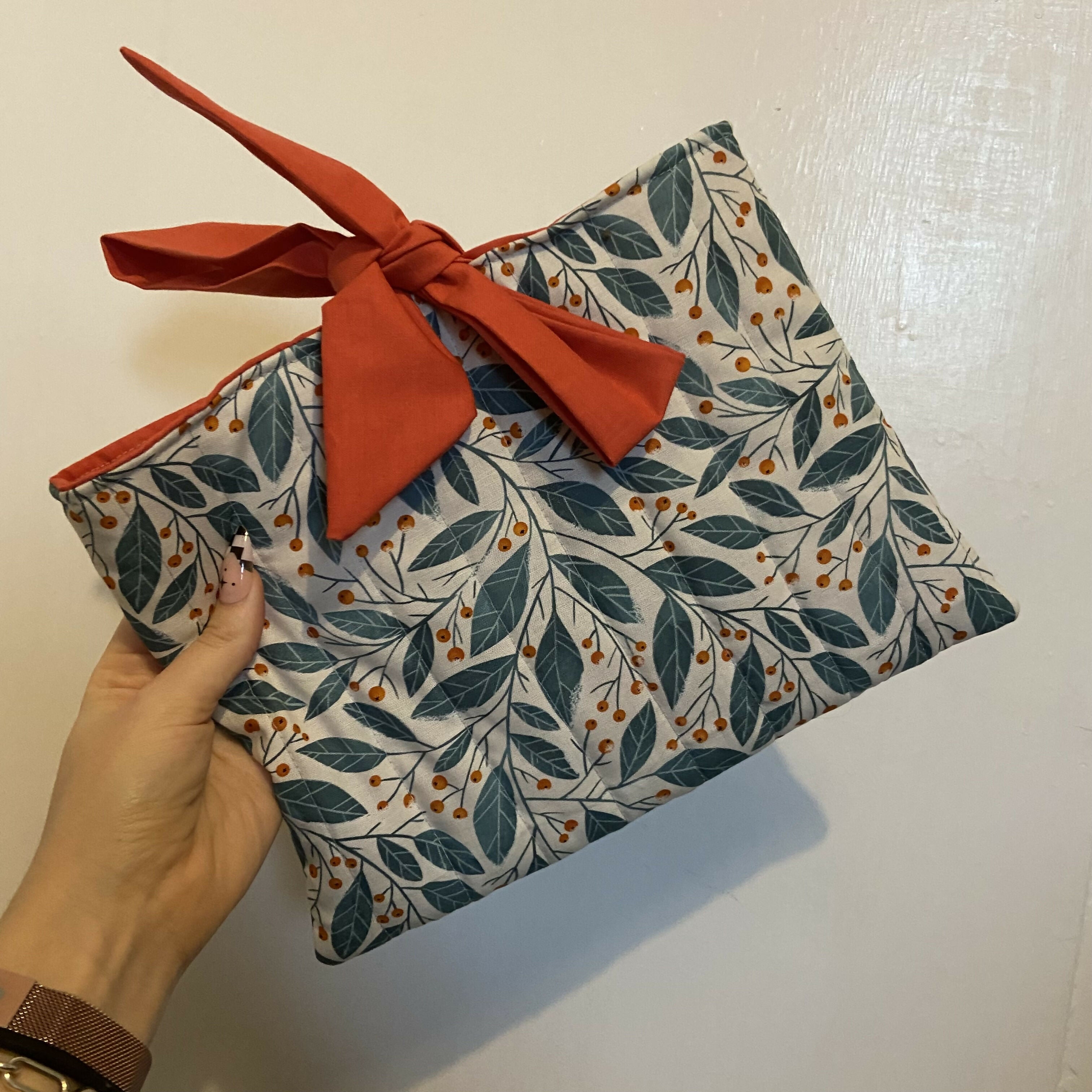 Cream Festive Berry Design Book Pouch