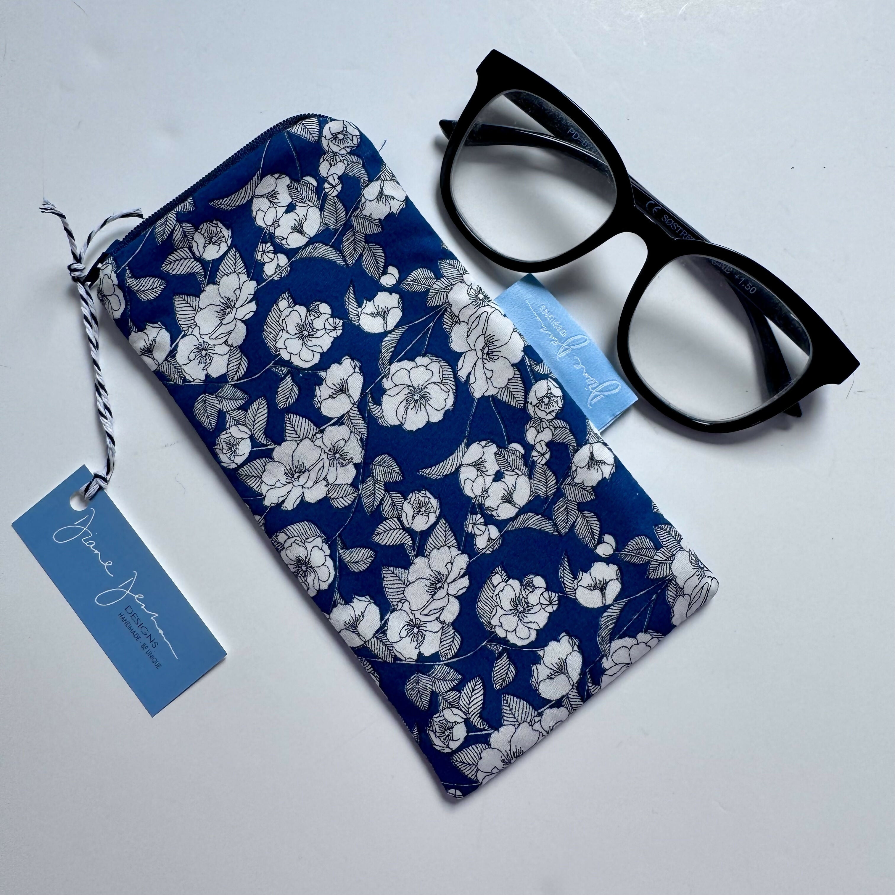 Glasses Case - Navy Floral