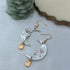 Celestial Crescent Moon Face Earrings with Gold Drop