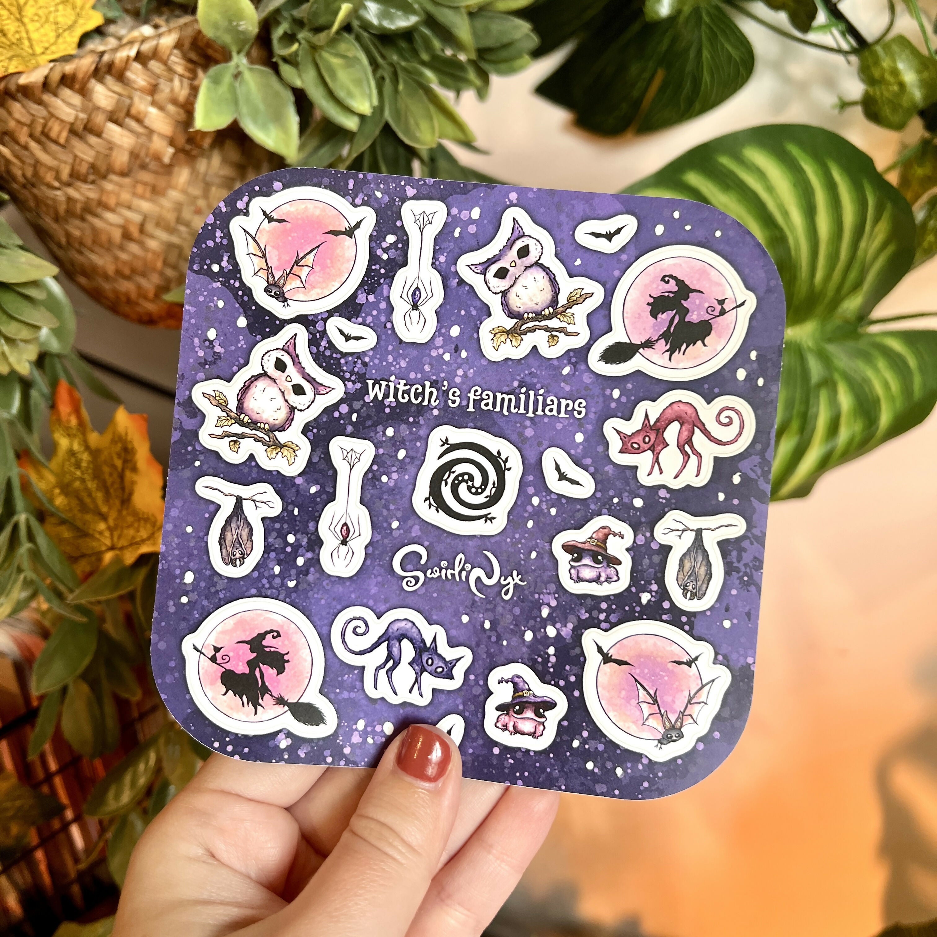 Witch's Familiars Purple Sticker Sheet