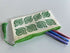 Hand Printed Zip Pouch with Green Snail Design.