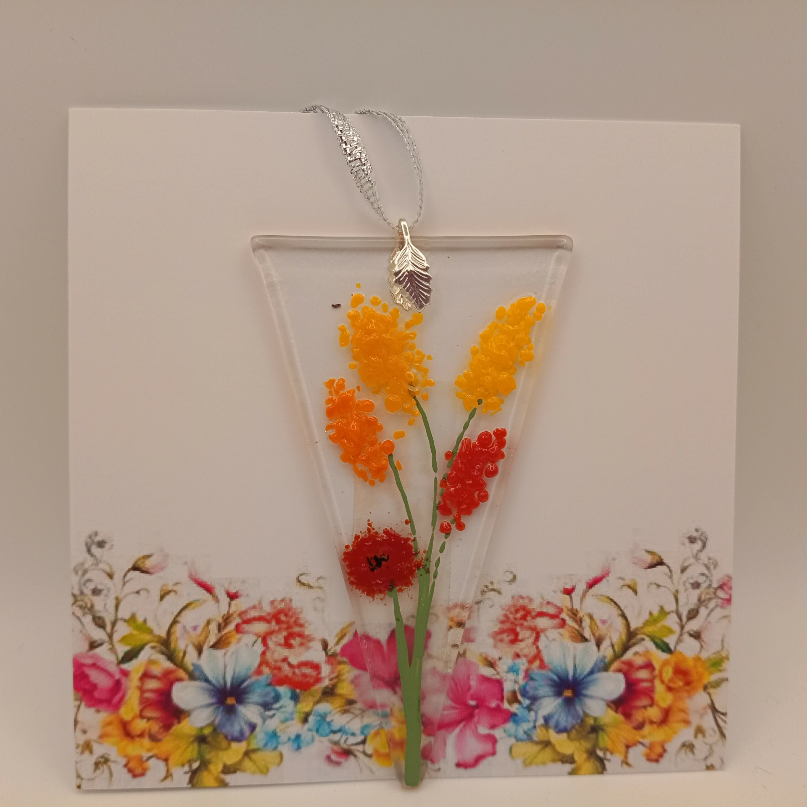Fused Glass Flower Card
