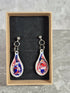 Handcrafted Teardrop Shaped Red, White And Blue Earrings