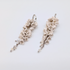 Cascading Flower Drop Earrings with Mini Floral Clusters in White and Silver