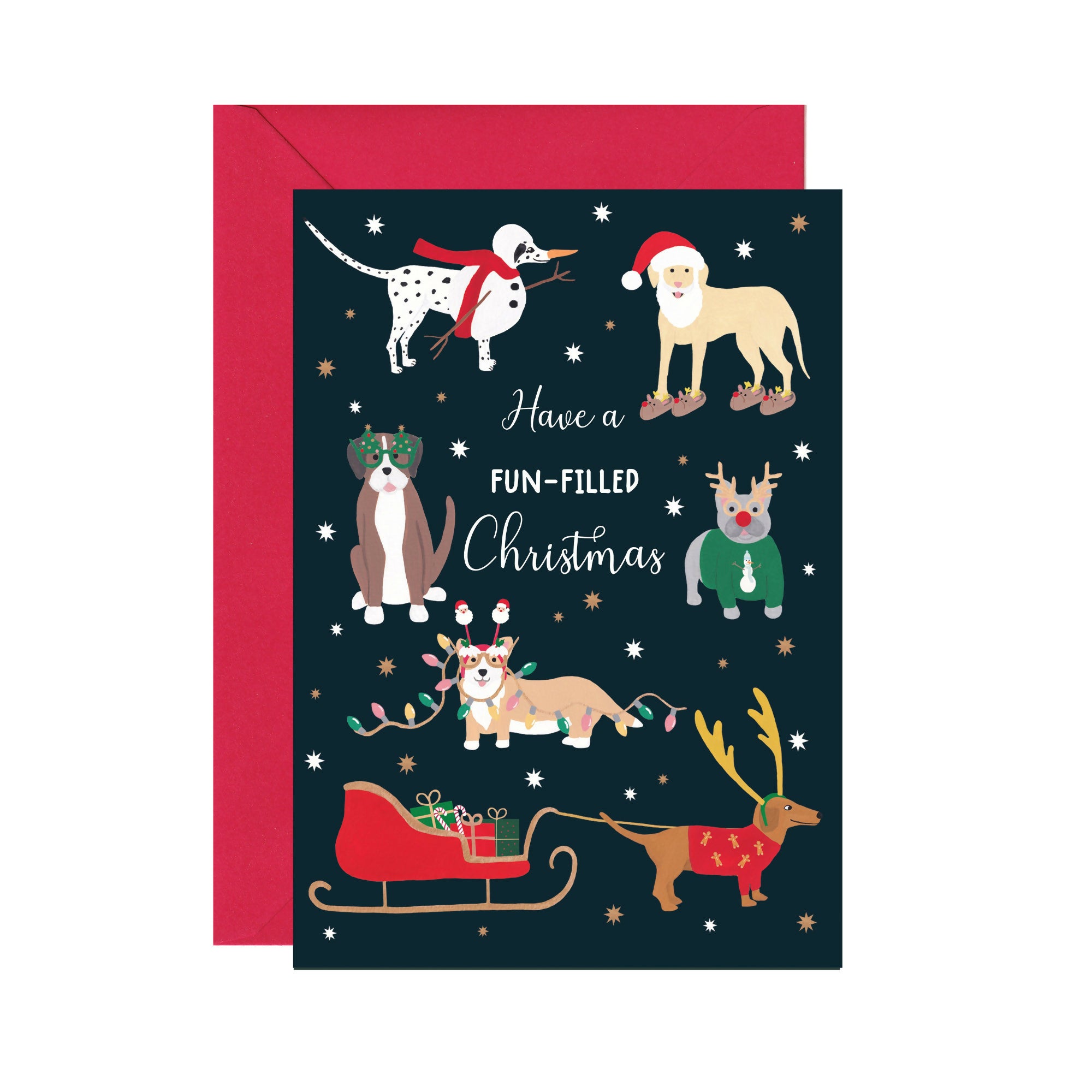 Festive Dogs Christmas Card