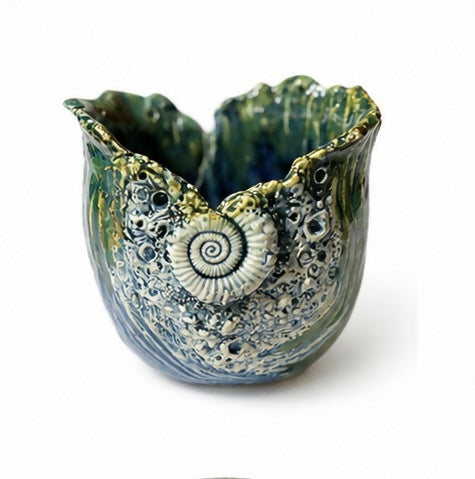 Fossil and Ocean Themed Small Vase