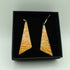 Yellow Triangular Enamel Earrings with Tangerine Orange Stripes