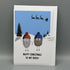 Christmas Card 'Happy Christmas' Santa Sky - Pebble Art Design