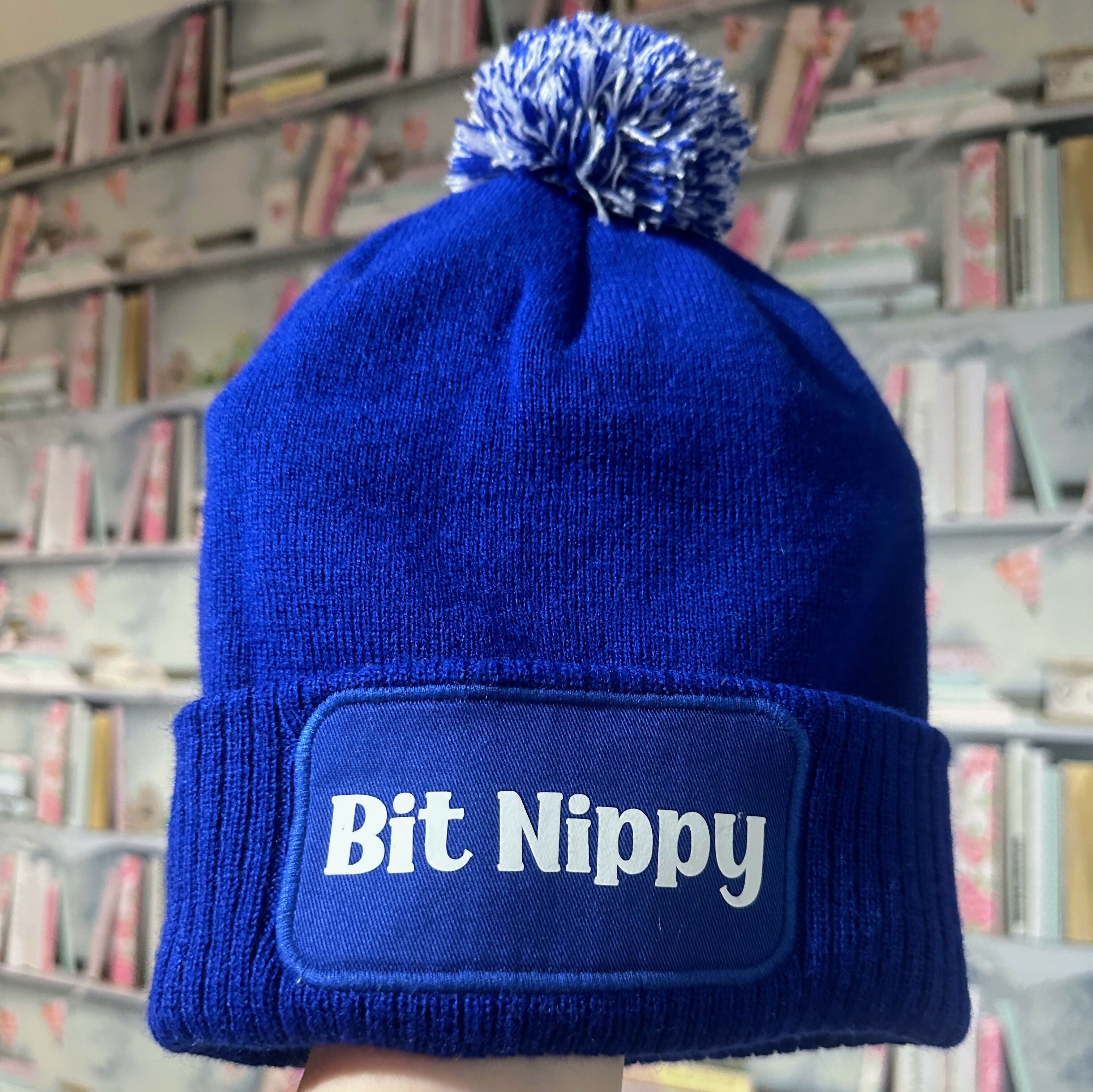 Bit Nippy Cuffed Rectangular Patch Bobble Hat