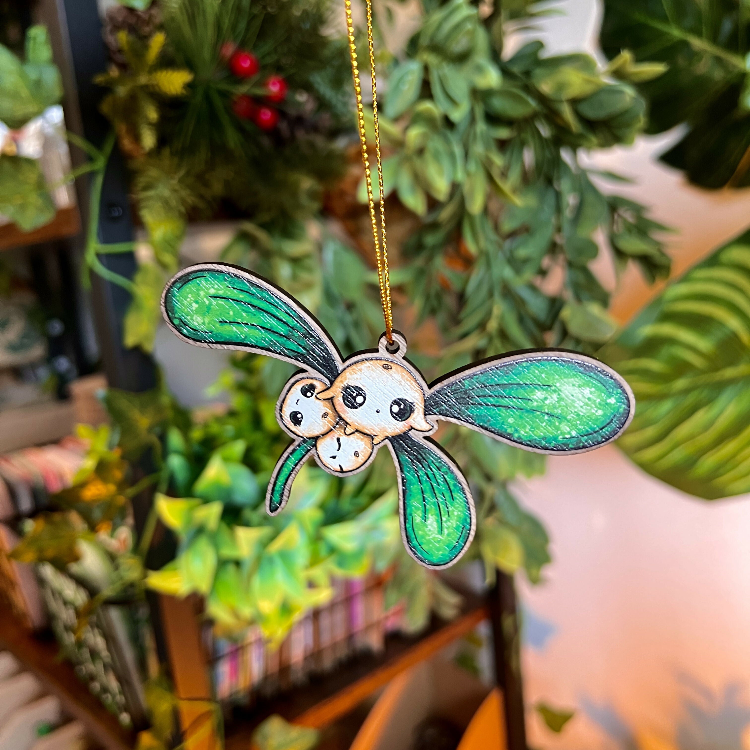 Mistletoe Berries Wooden Decoration