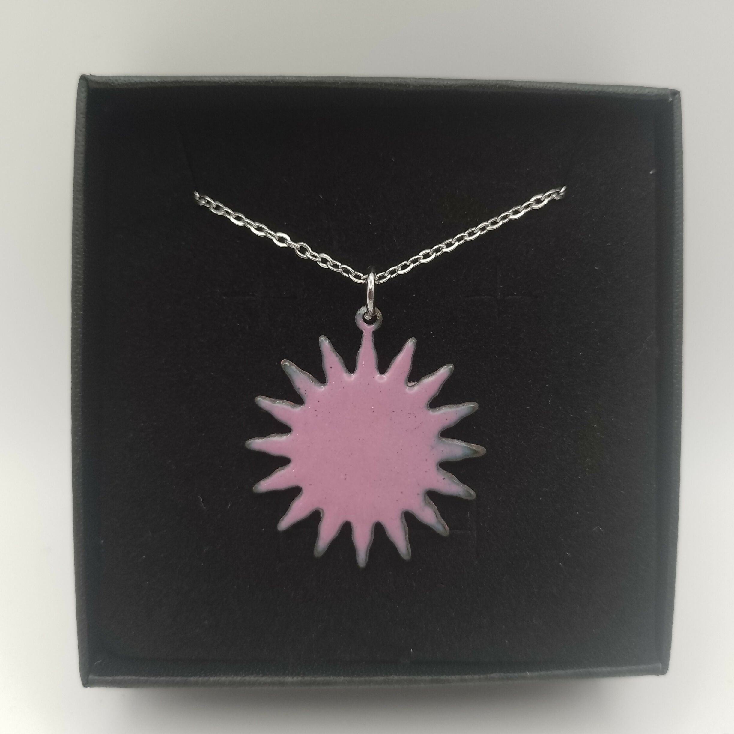 Pink Sun Enamel Pendant