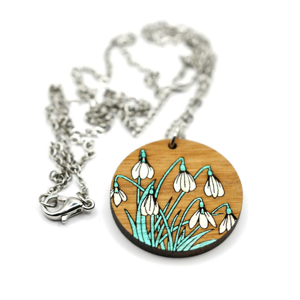 Snowdrops Necklace (Walnut)