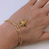 Gold North Star Bracelet on Paperclip Chain