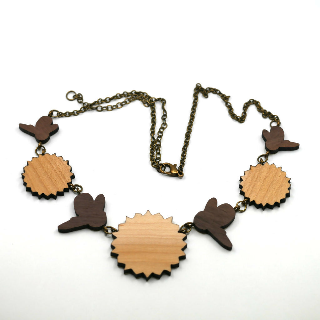 Sunflowers and Bees Necklace