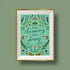 Feel Good Floral Art Print Green A4