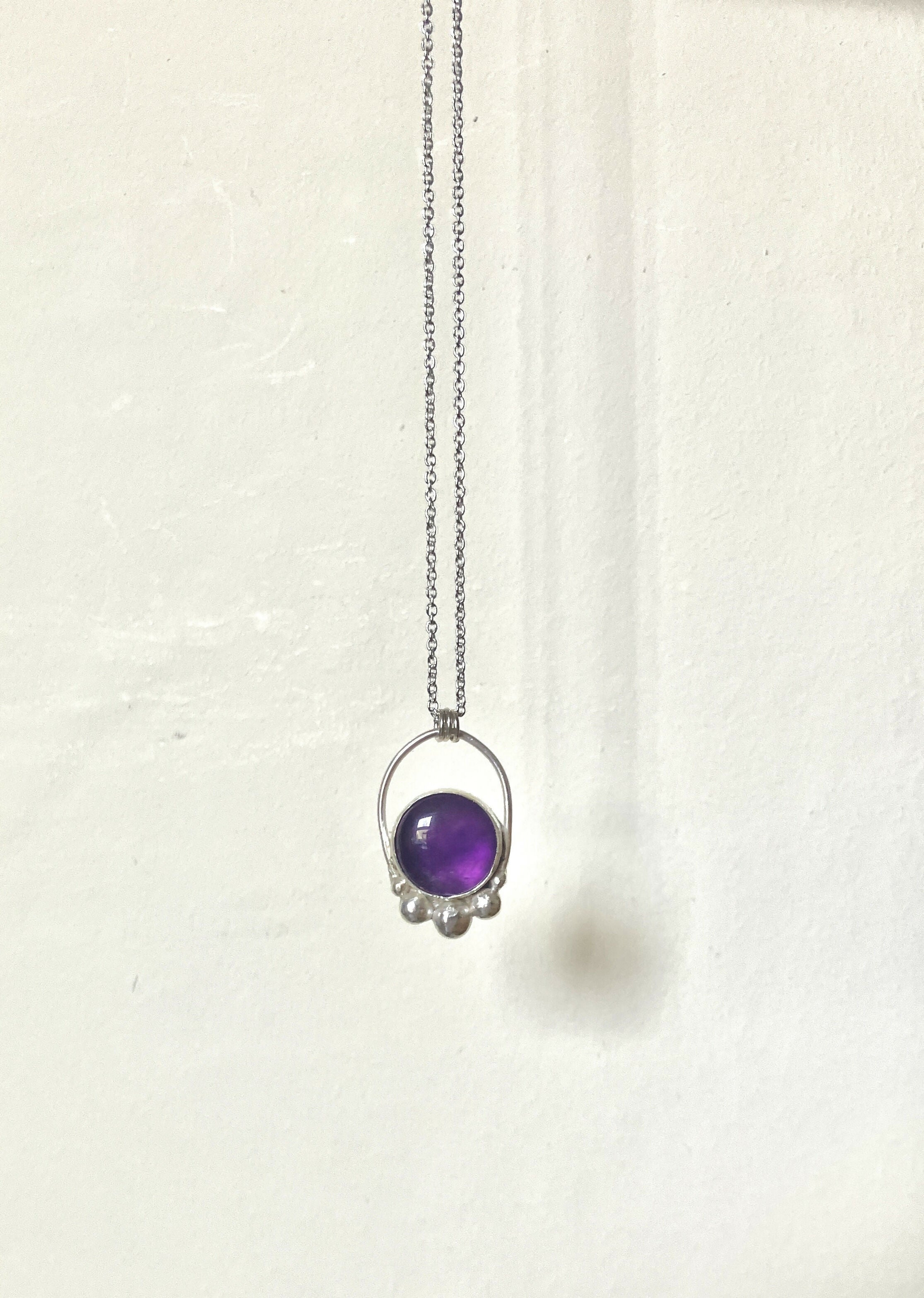 Amethyst and Silver Pendant