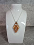 Unique Hand Crafted Diamond Shape Pendant Divided Into Four Separate Sections