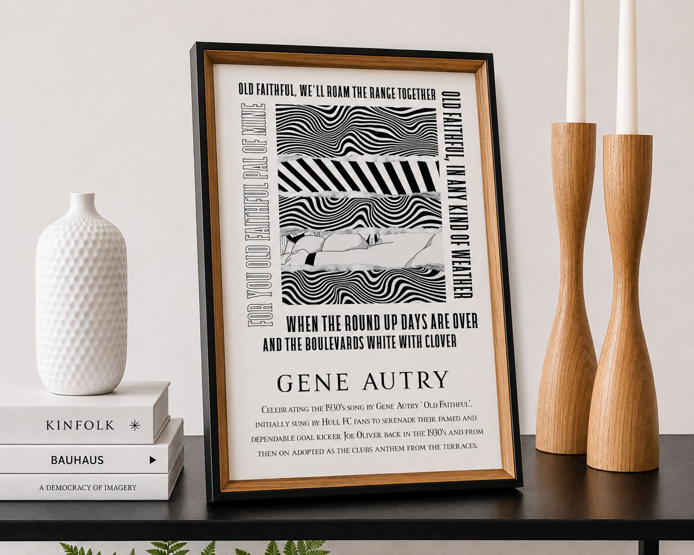 Hull FC Art Print OLD FAITHFUL LYRICS Design in White