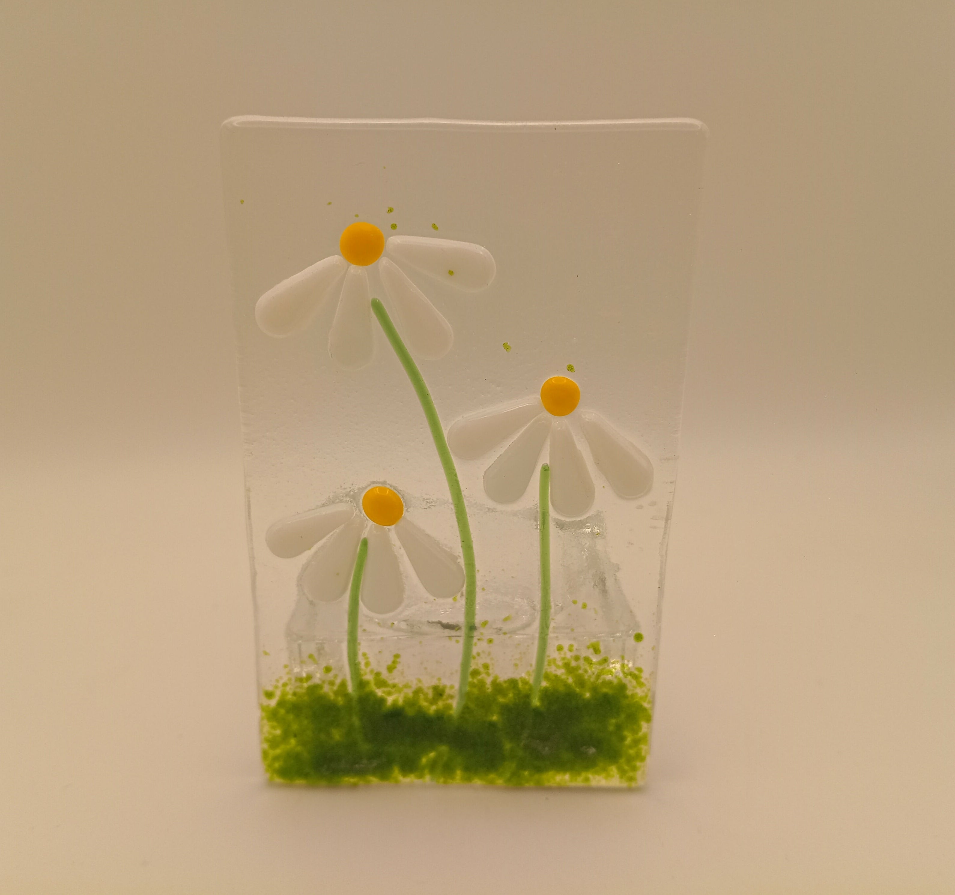 Fused Glass Daisy Tealight