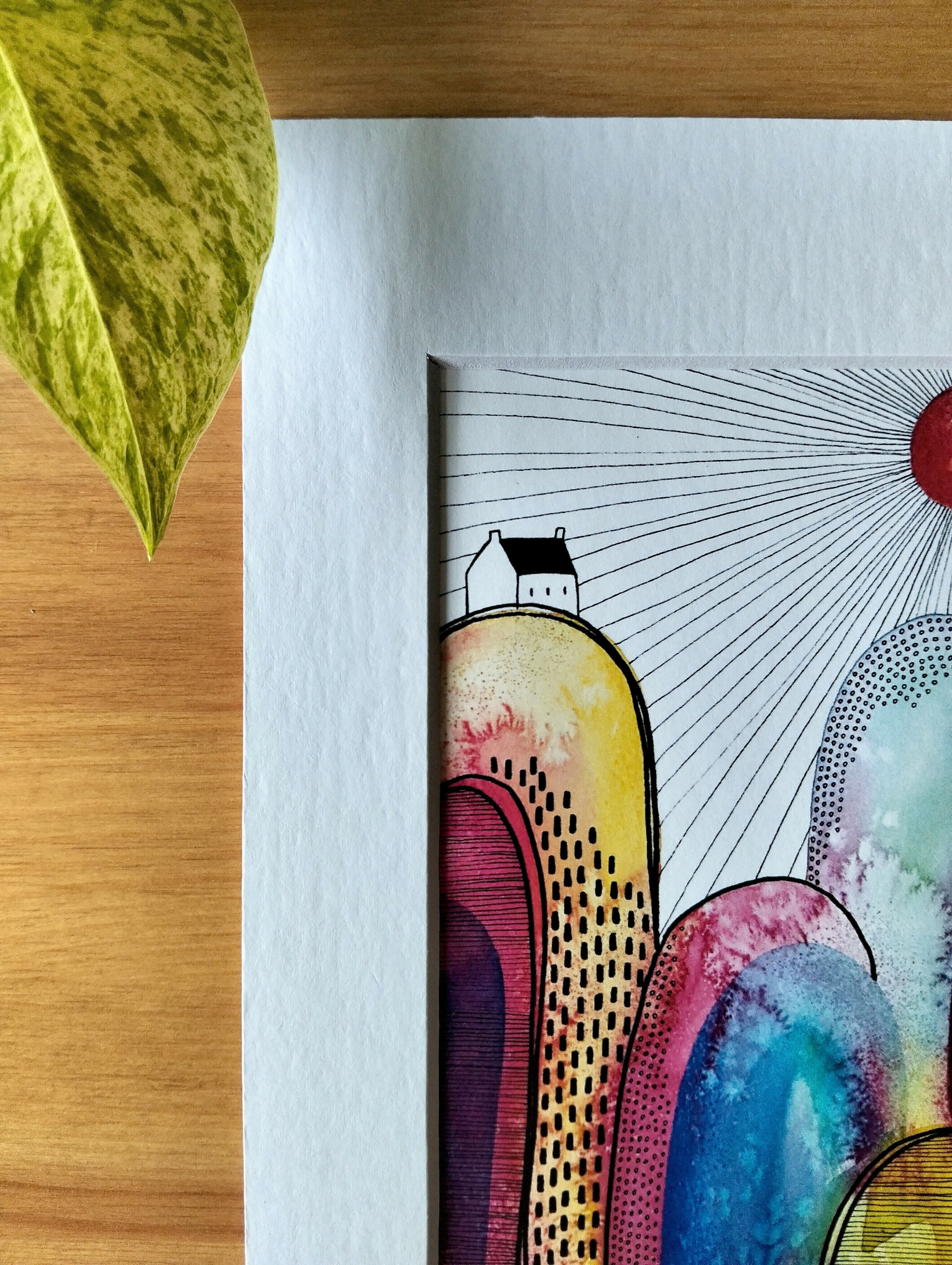 Signed Mini Art Print | Abstract Landscape Watercolour Painting