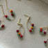 Oval red and orange tulip flowers Earrings