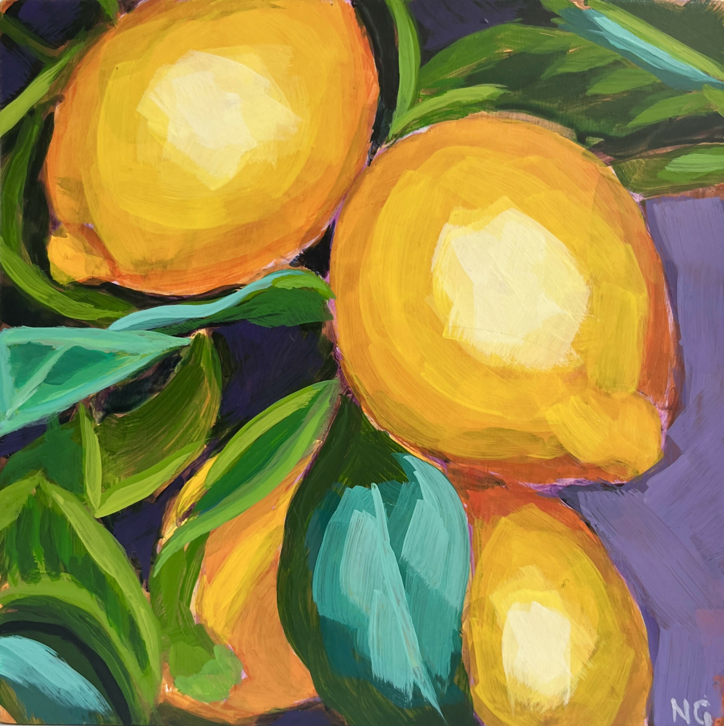 Sunlit Lemons - Original Acrylic Painting