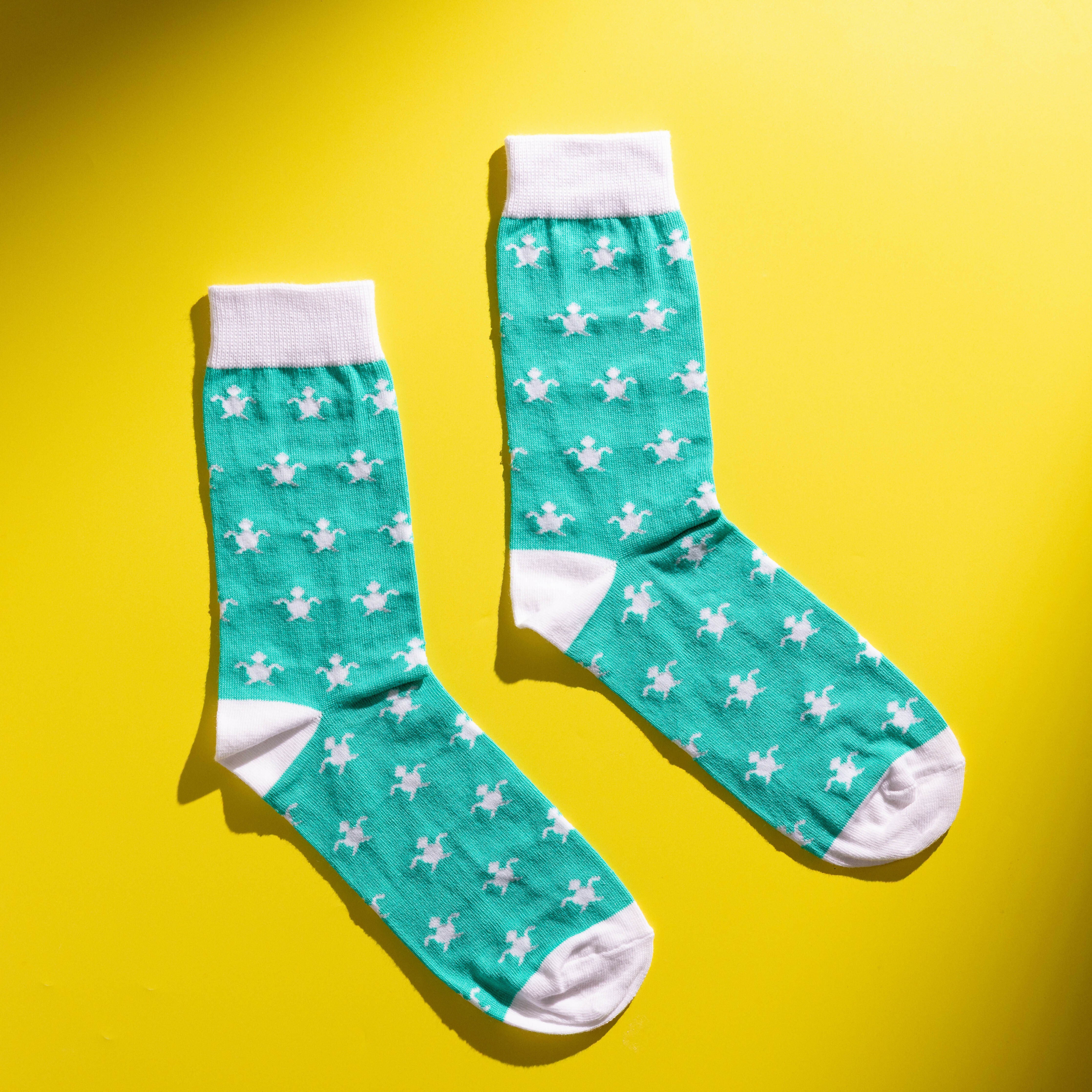 Persona White Turtle Pattern Egyptian Cotton Men's Socks | UK 6.5 - 11