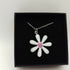 White and Purple Enamel Flower Pendant