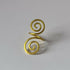 Swirling Spiral Adjustable Gold Aluminium Ring