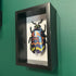 3D Blue & Orange Paper Beetle In A Deep Black Box Frame
