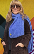 MID-LENGTH SHINY FLUFFY COSY SCARF - OCEAN BLUE