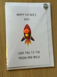 Father's Day Love you to the Moon & Back - Pom Pom greeting card