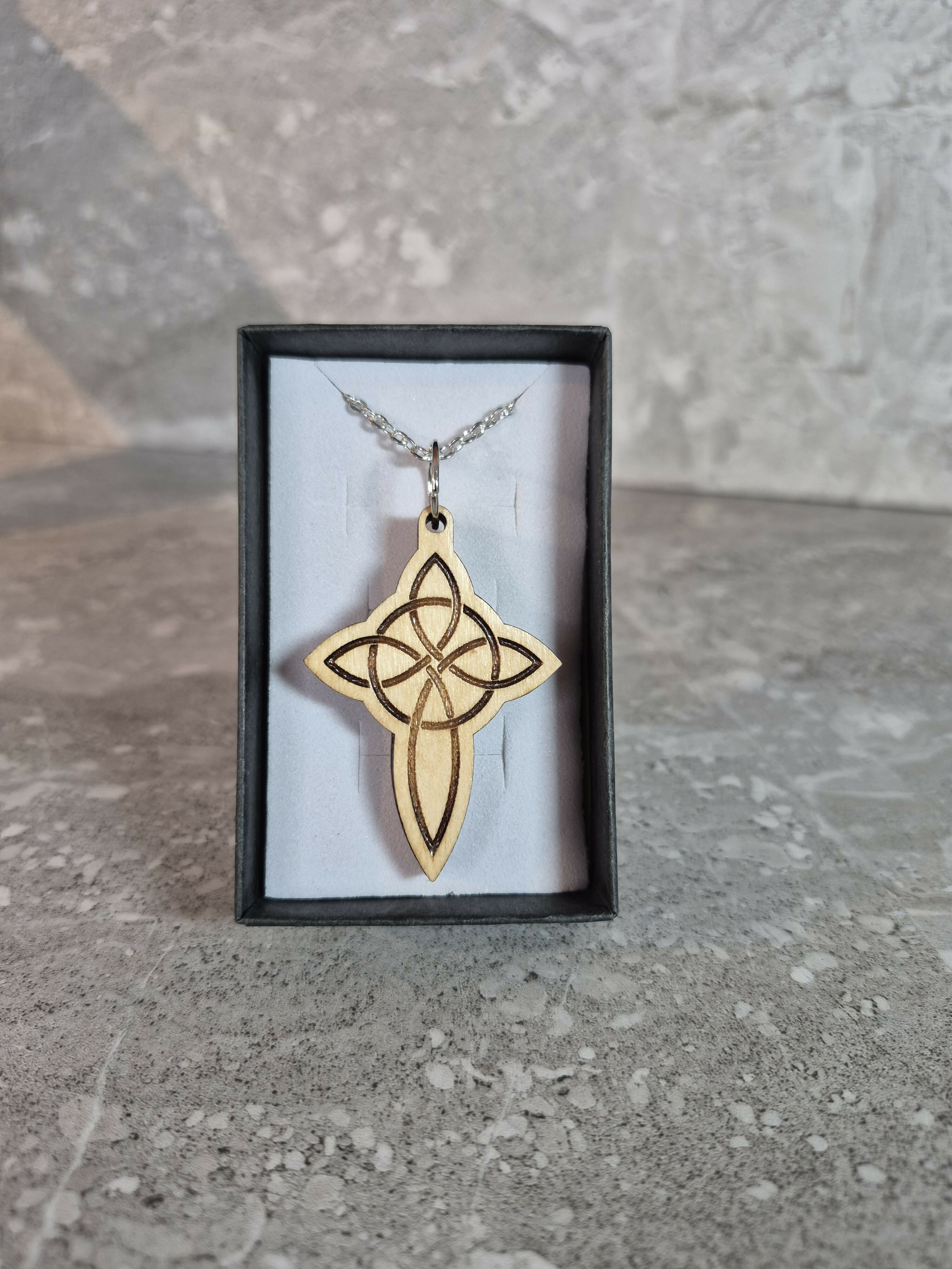 Handcrafted and Engraved Celtic Cross Pendant