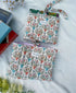 Handmade Quilted Book Sleeve Cream Flower Pot Print
