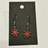 Red Enamel Flower Earrings